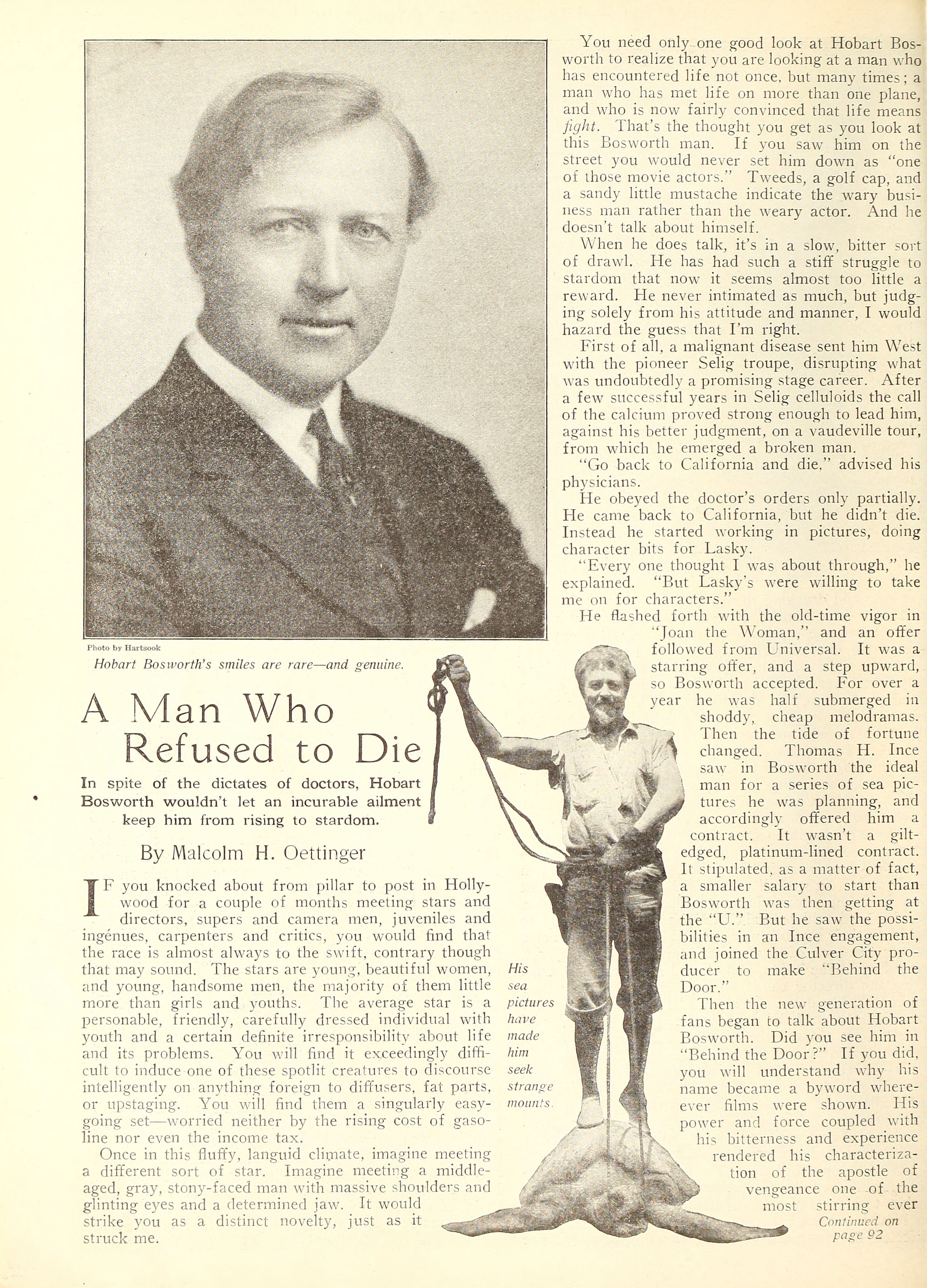 Hobart Bosworth — A Man Who Refused to Die (1921) | www.vintoz.com