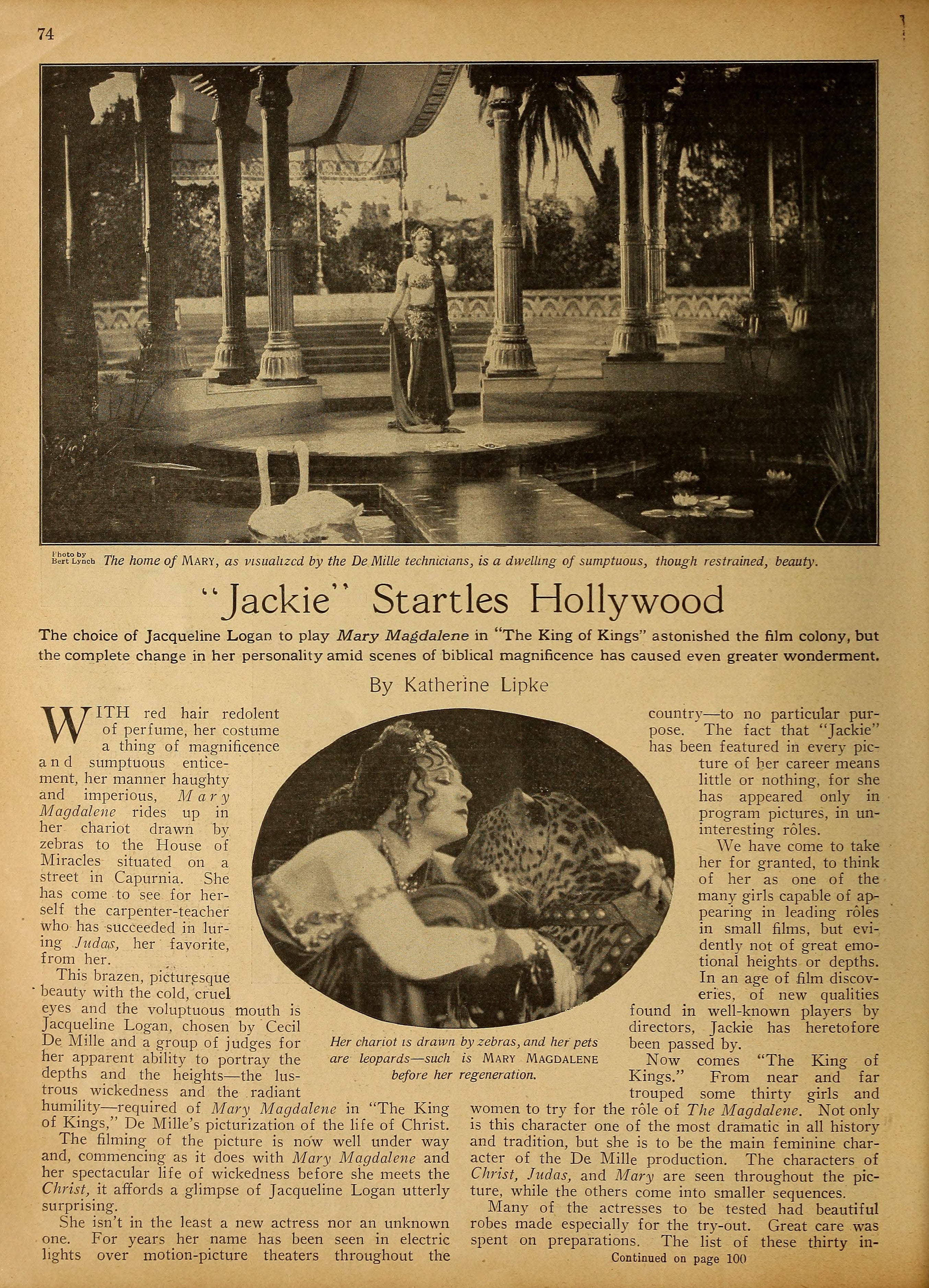 Jacqueline Logan — “Jackie” Startles Hollywood (1927) | www.vintoz.com