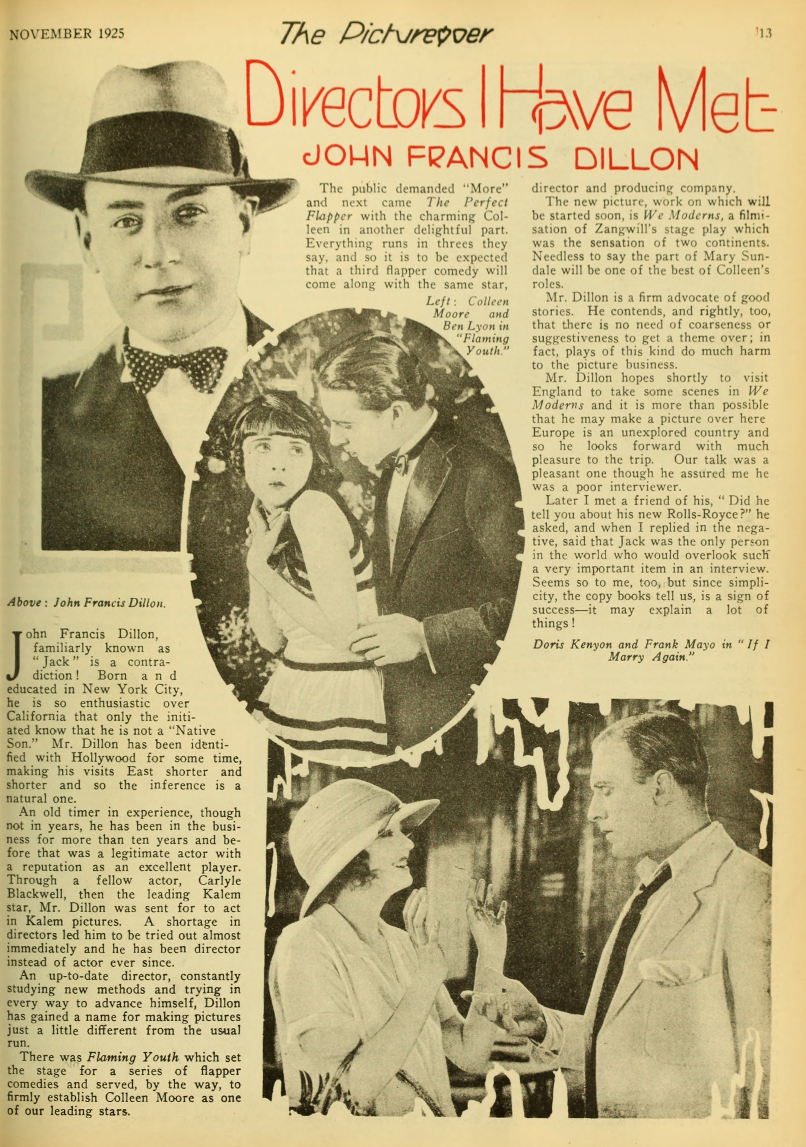 John Francis Dillon — Directors I Have Met (1925) | www.vintoz.com