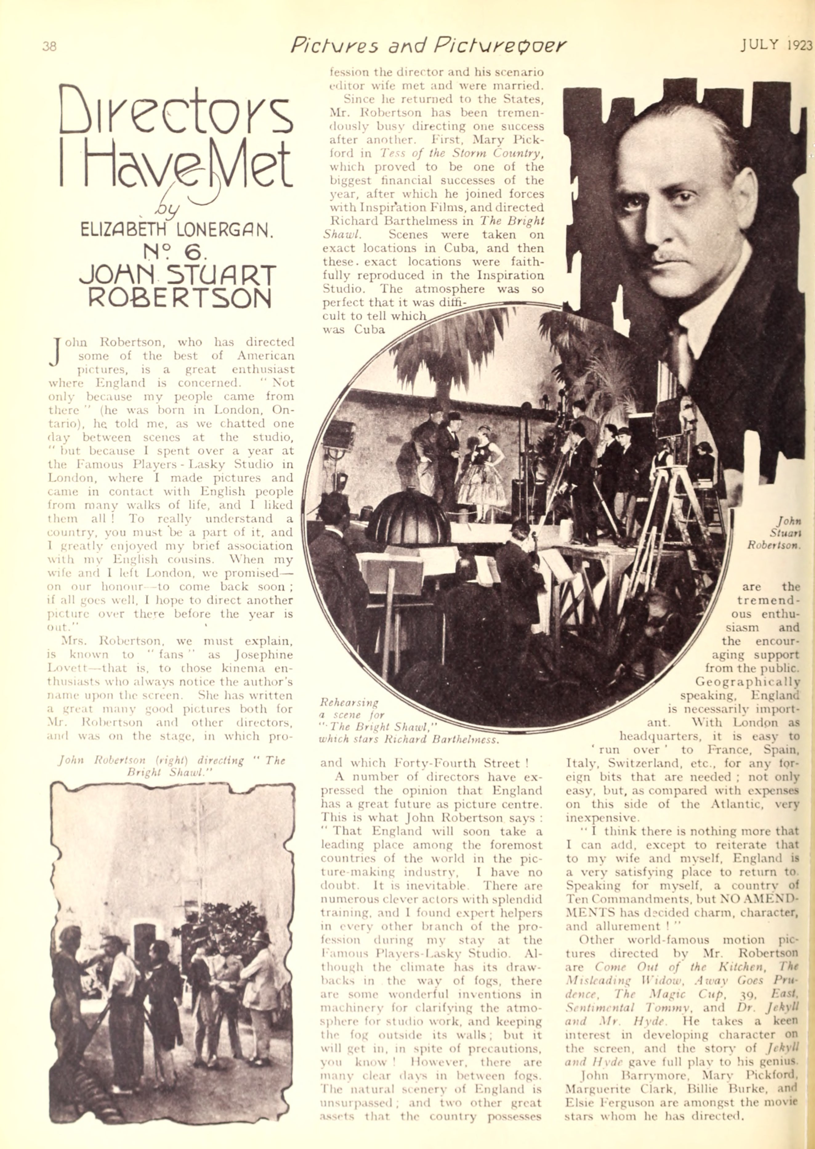 John S. Robertson — Directors I Have Met (1923) | www.vintoz.com
