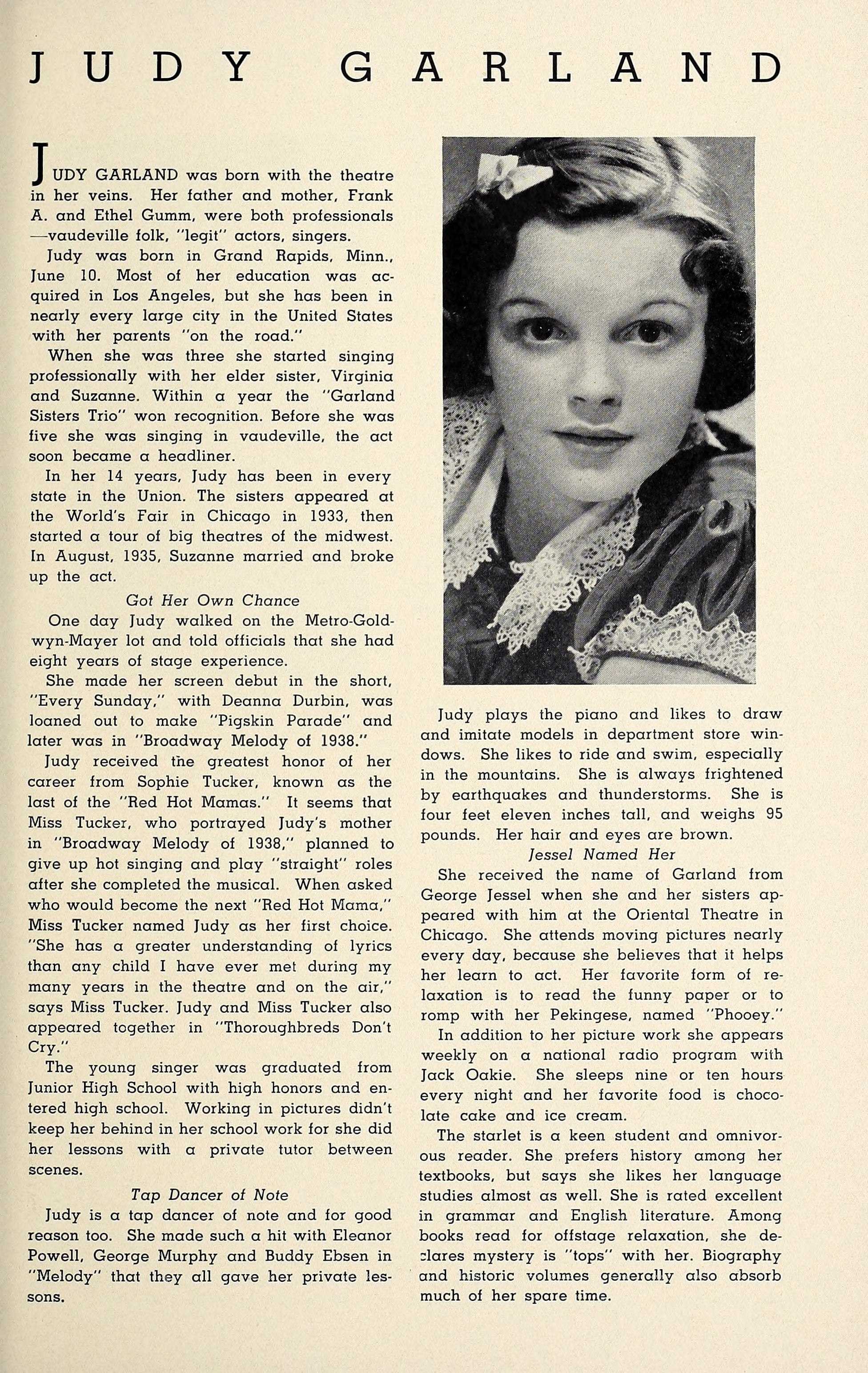 Judy Garland (Who’s Who at MGM, 1937) | www.vintoz.com