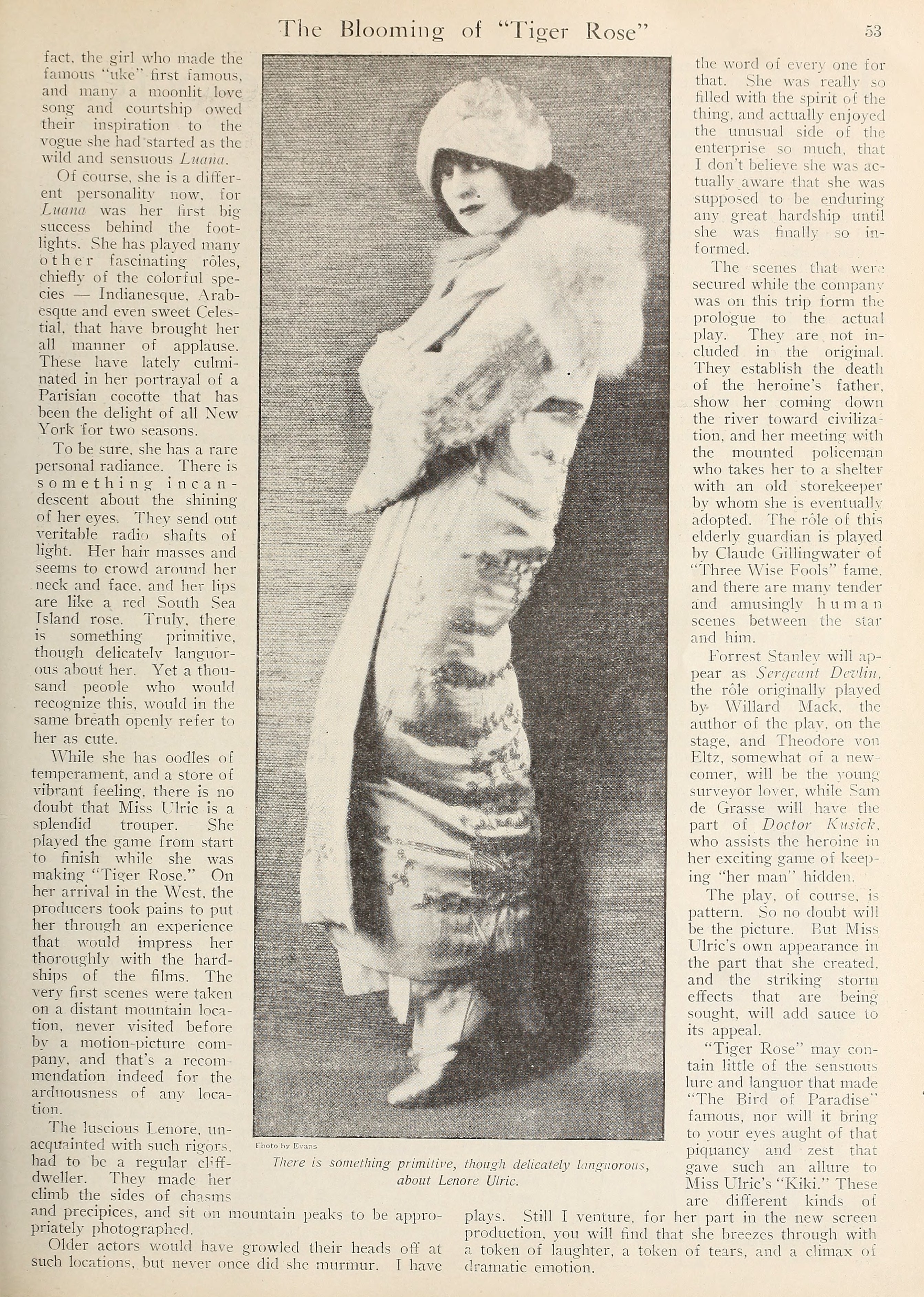 Lenore Ulric — The Blooming of “Tiger Rose” (1923) | www.vintoz.com