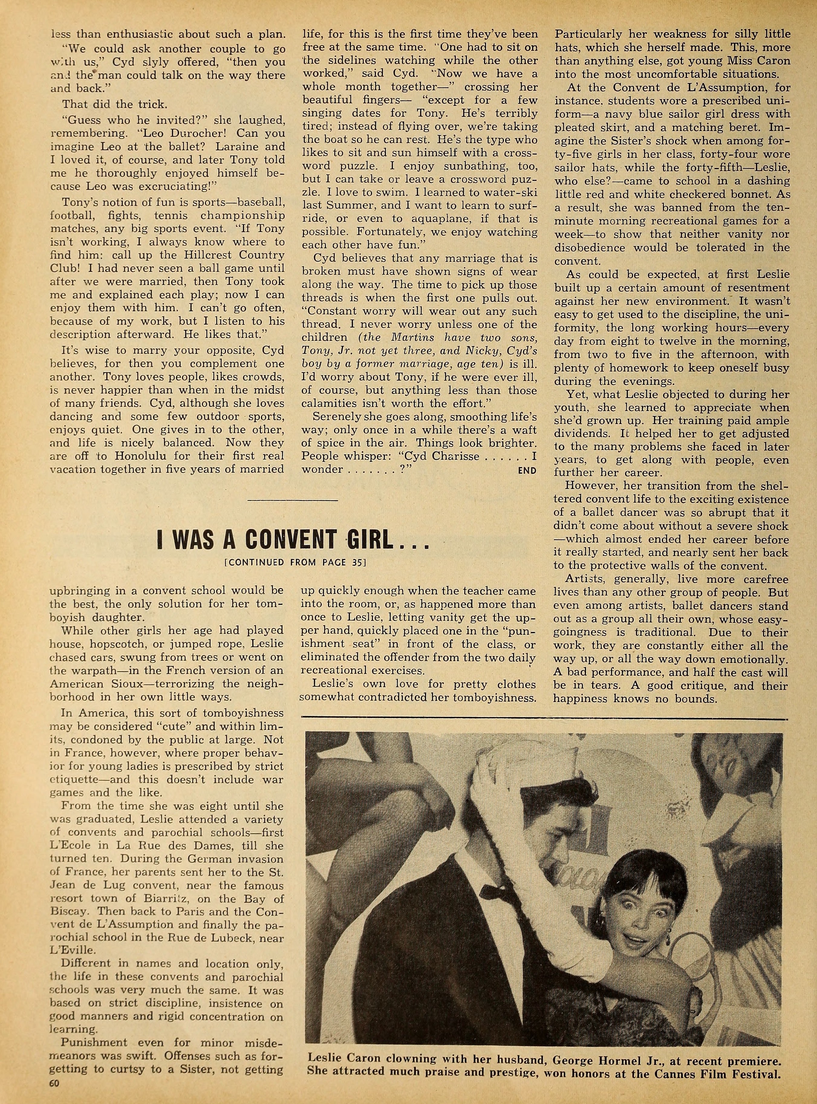 Leslie Caron — I was a Convent Girl (1953) | www.vintoz.com