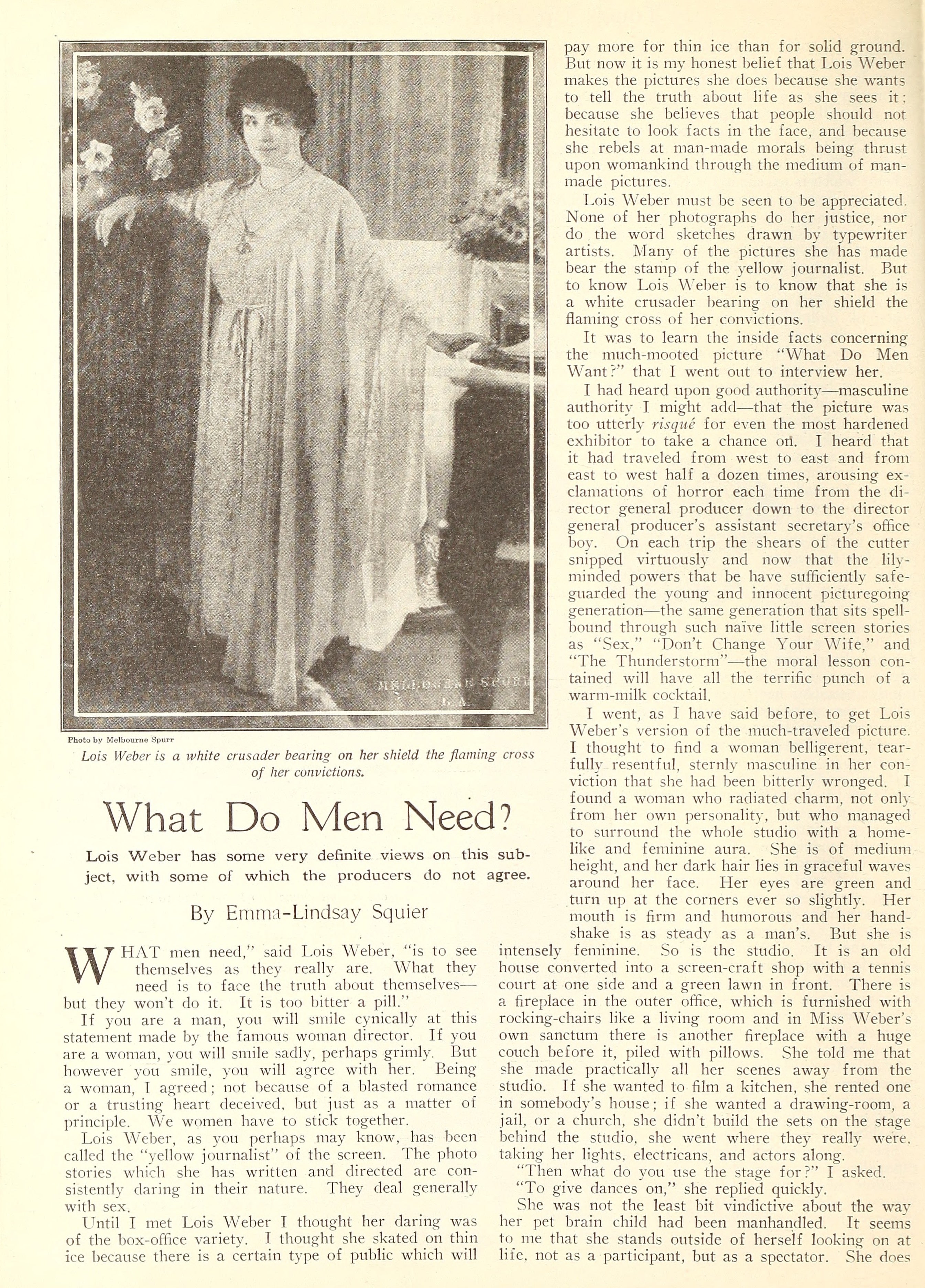 Lois Weber— What Do Men Need? (1921) | www.vintoz.com