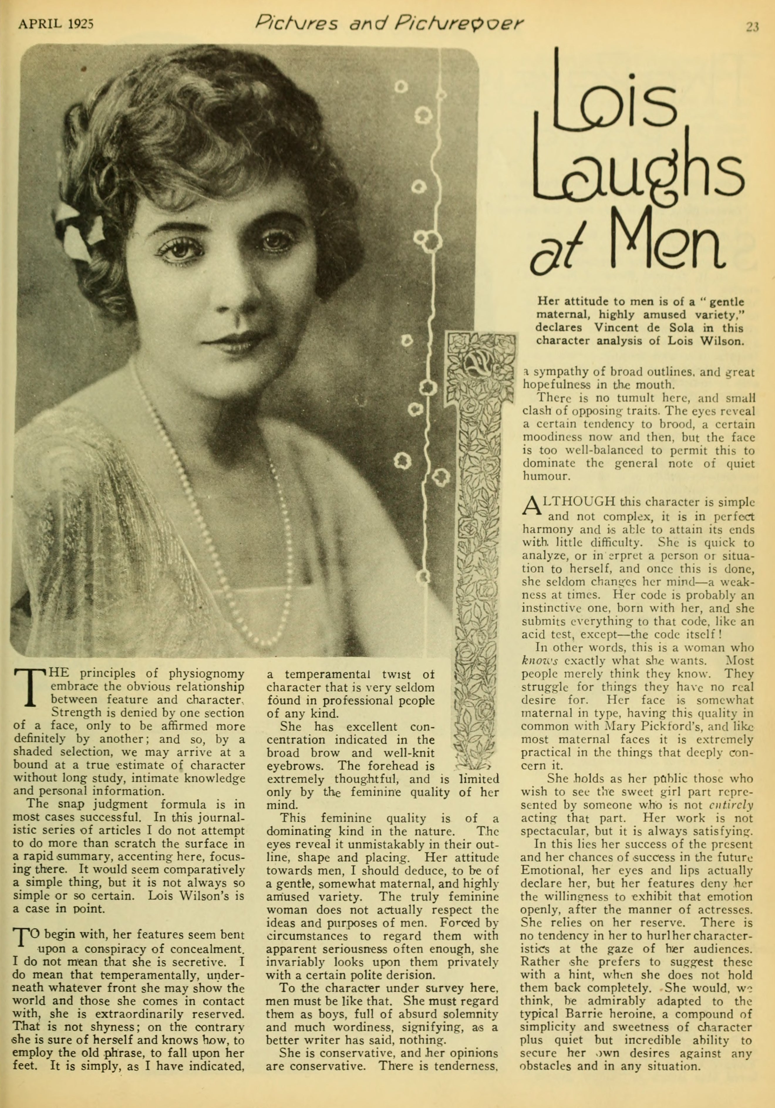 Lois Wilson — Lois Laughs at Men (1925) | www.vintoz.com