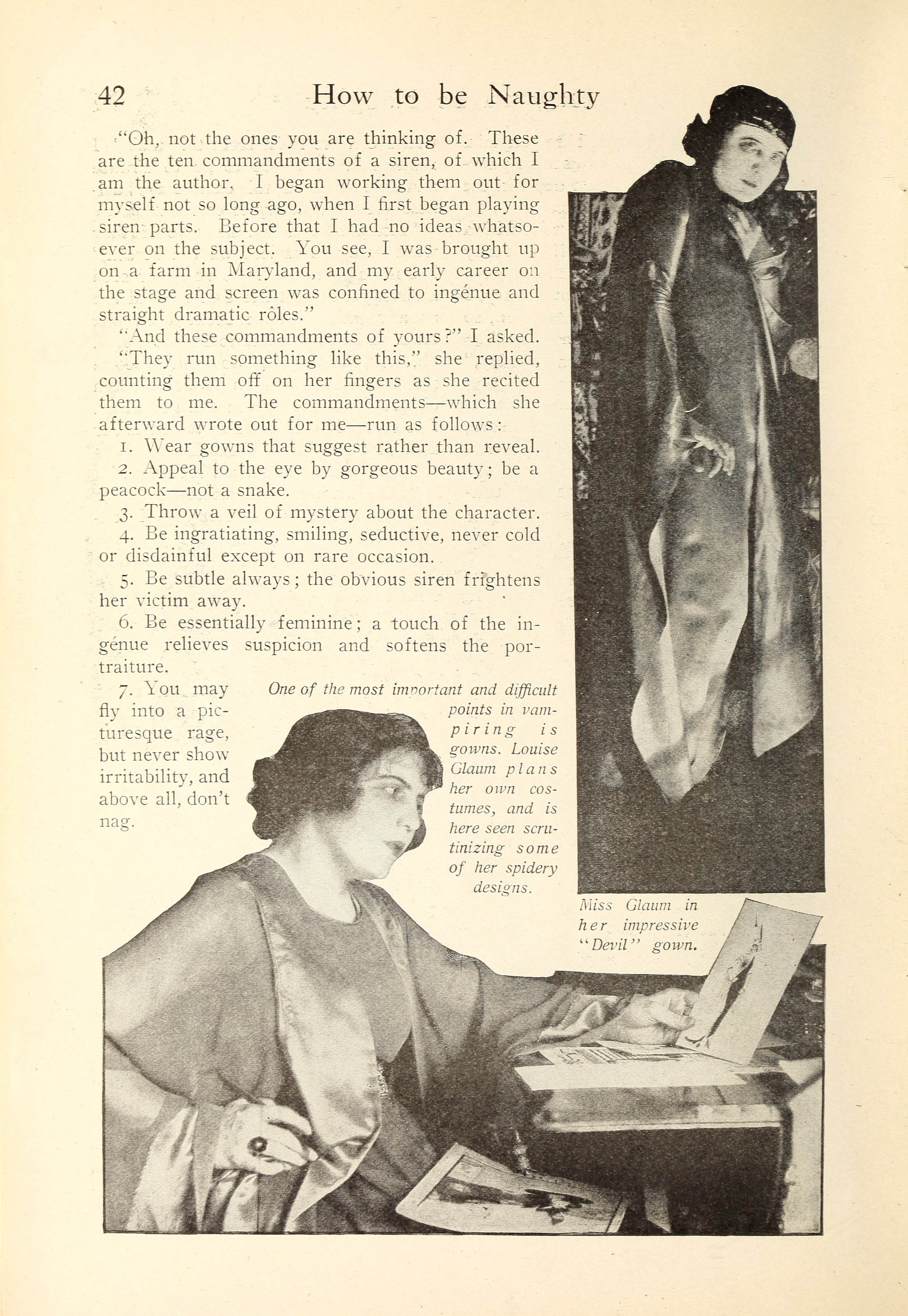 Louise Glaum — How to be Naughty (1918) | www.vintoz.com