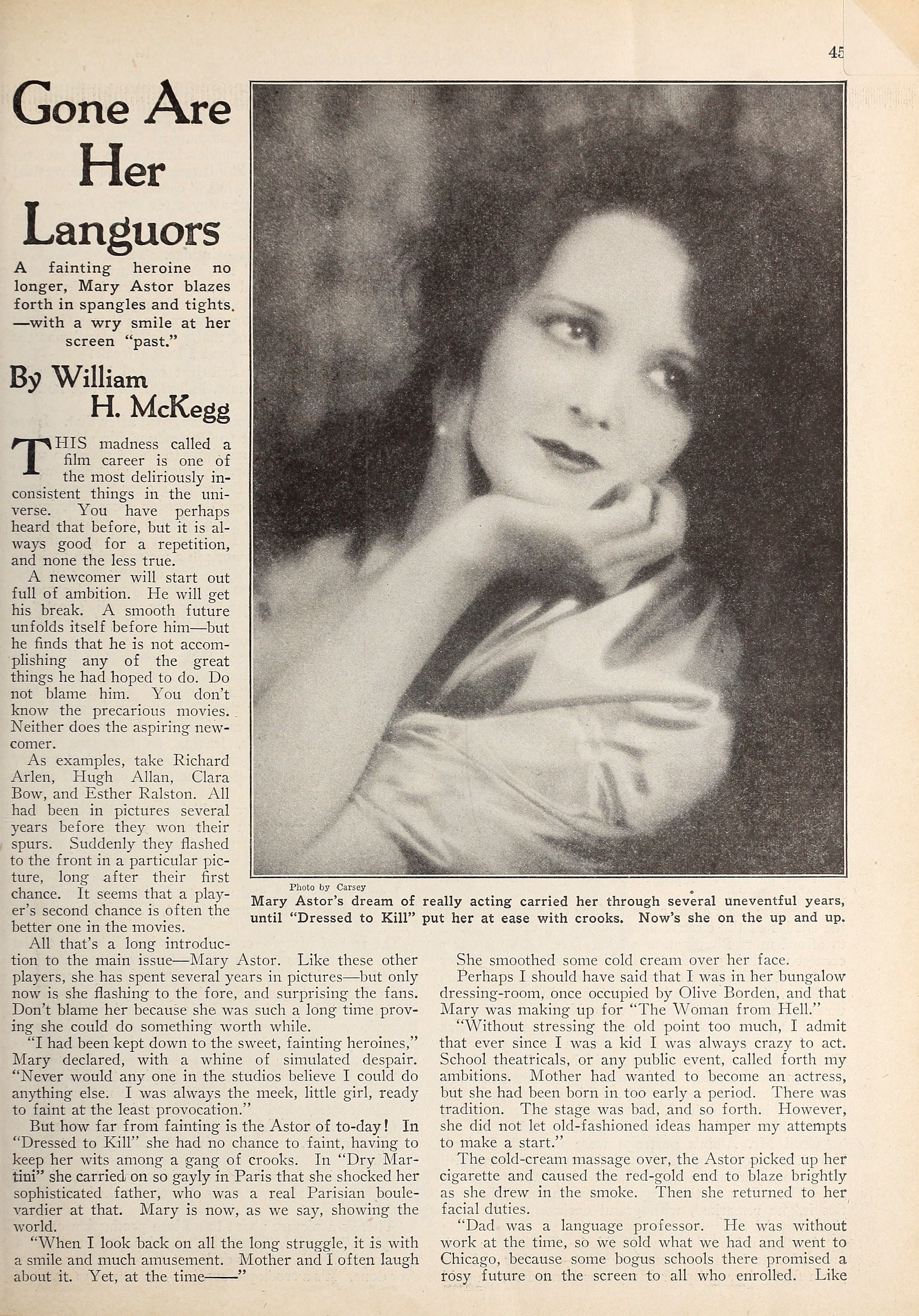 Mary Astor — Gone Are Her Languors (1929) | www.vintoz.com