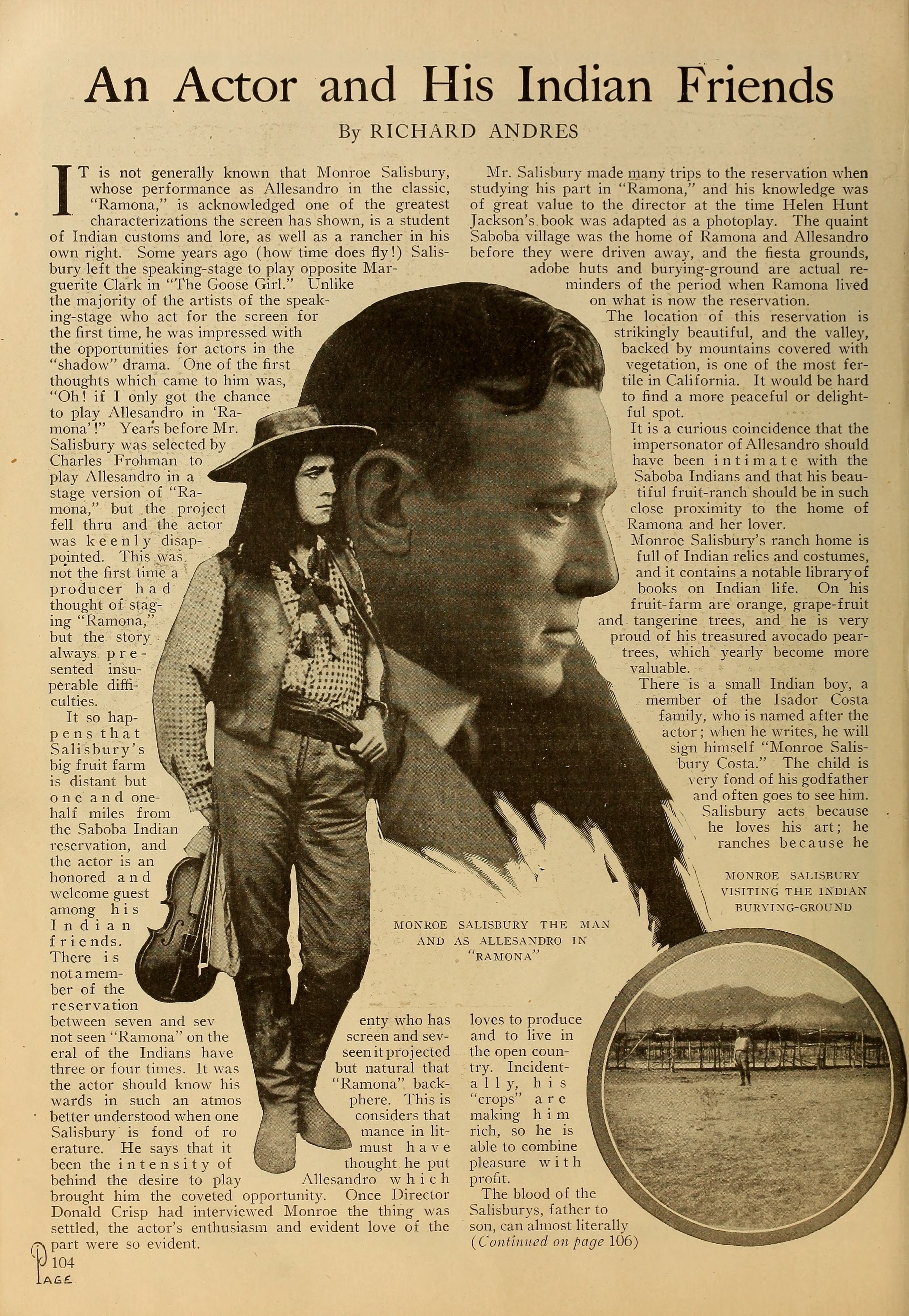 Monroe Salisbury — An Actor and His Indian Friends (1918) | www.vintoz.com