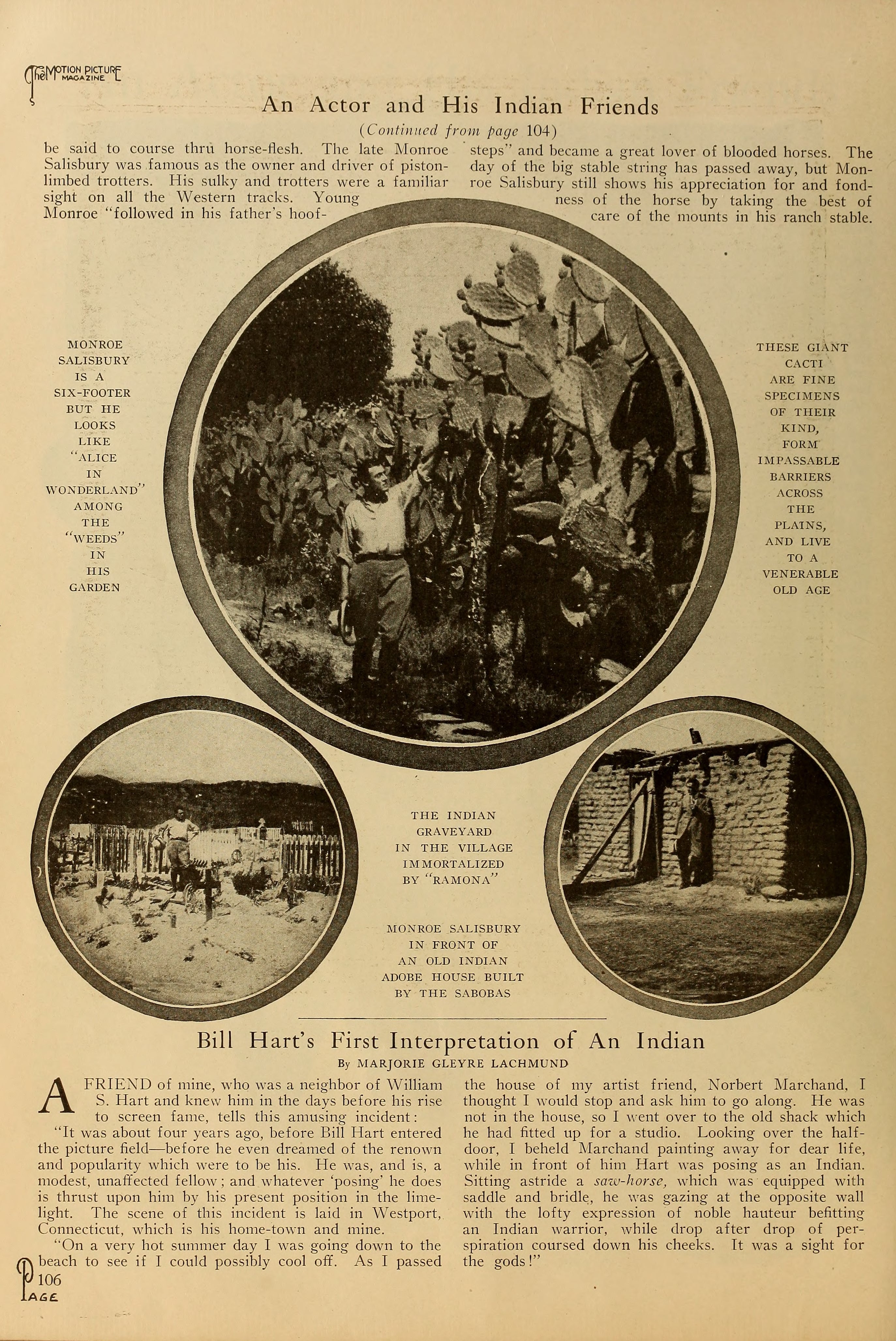 Monroe Salisbury — An Actor and His Indian Friends | William S. Hart — Bill Hart’s First Interpretation of An Indian | 1918 | www.vintoz.com