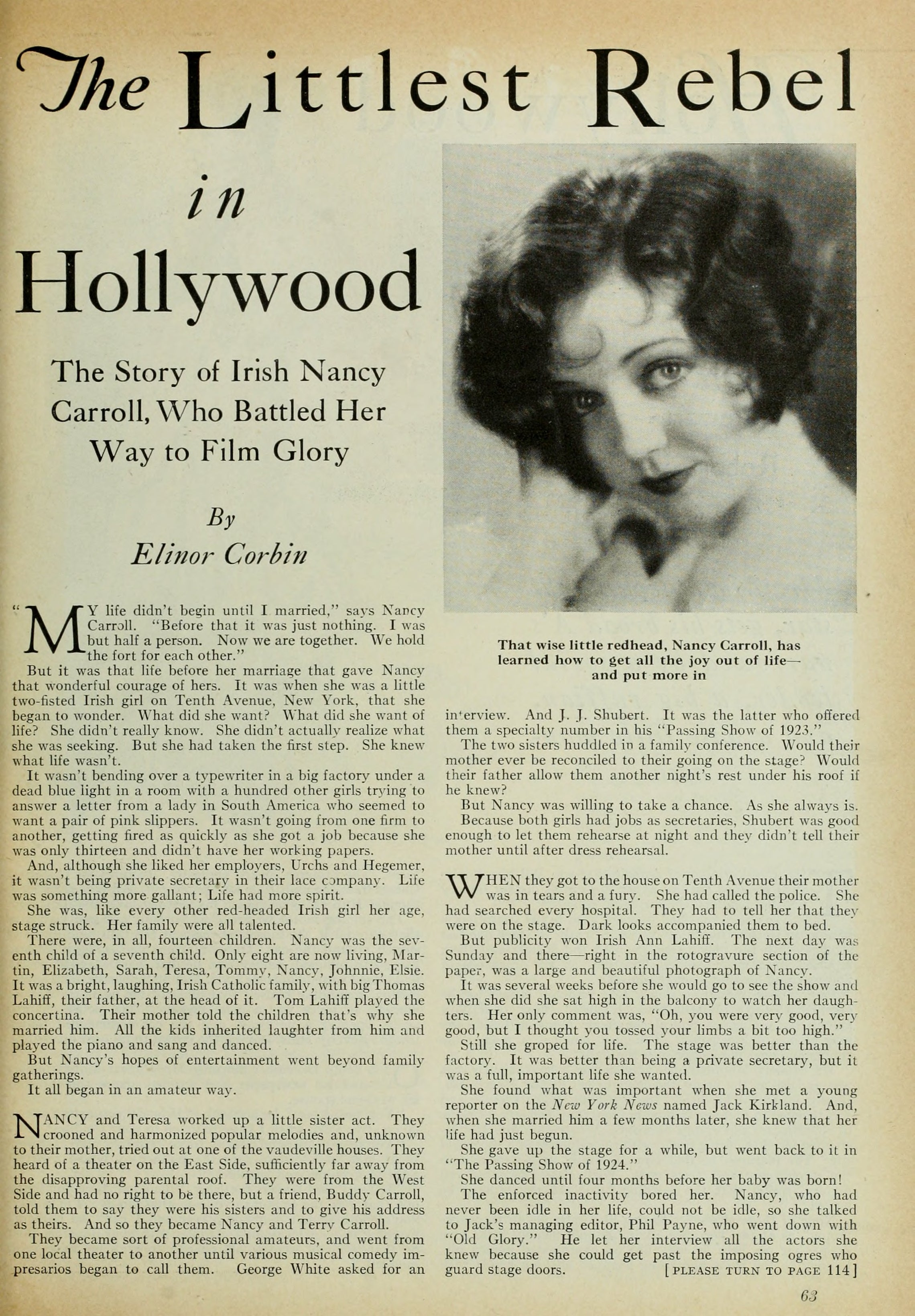 Nancy Carroll — The Littlest Rebel in Hollywood (1929) | www.vintoz.com