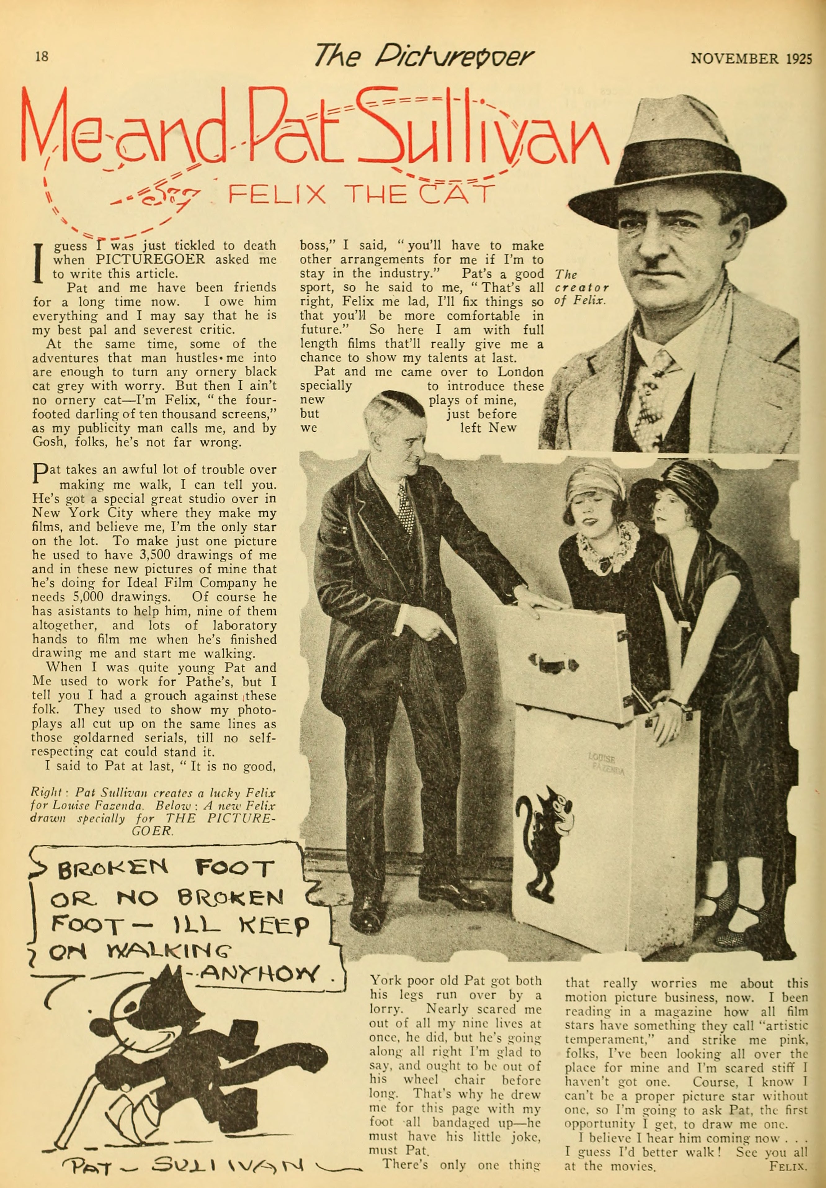 Felix the Cat — Me and Pat Sullivan (1925) | www.vintoz.com