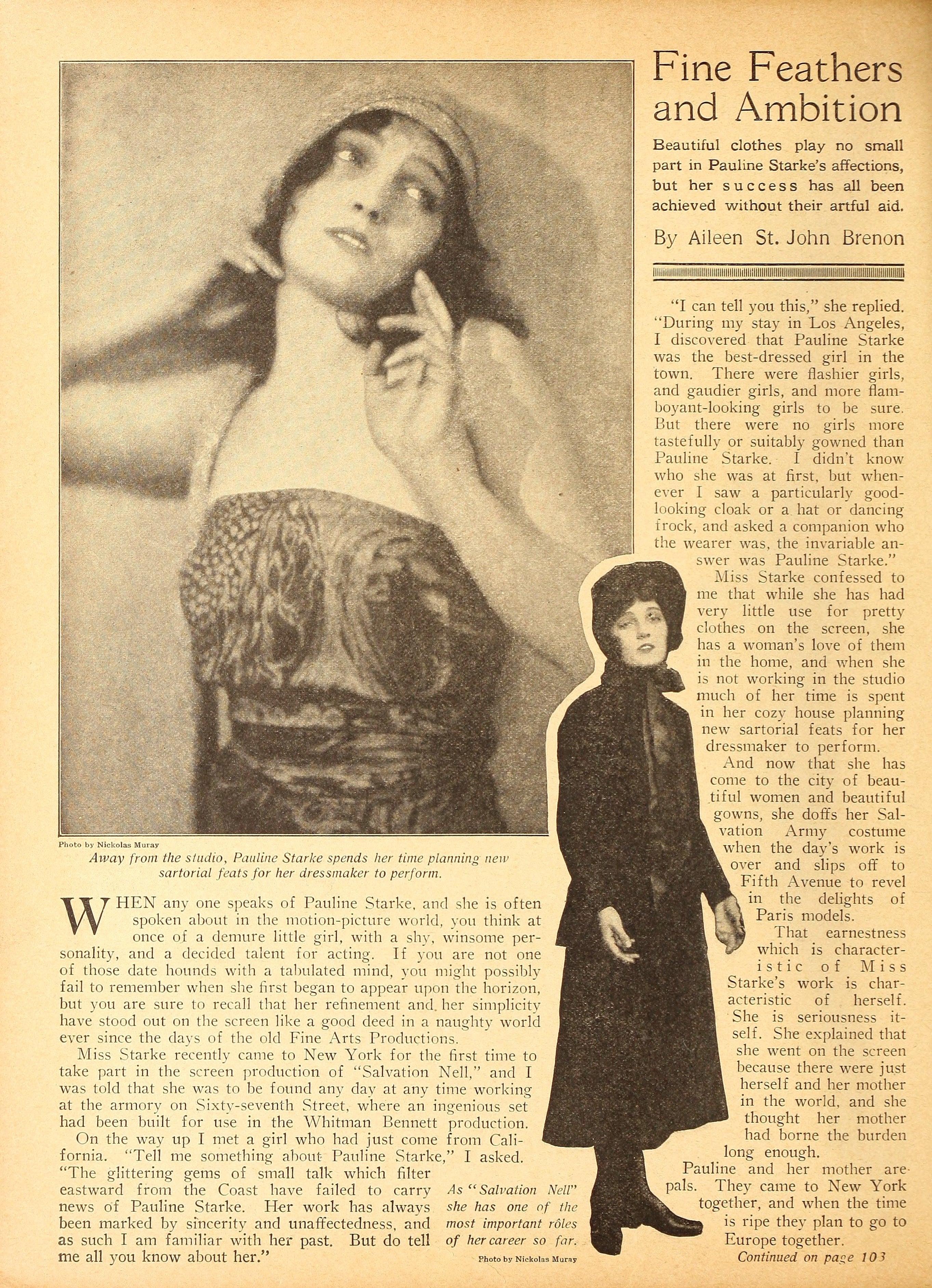 Pauline Starke — Fine Feathers and Ambition (1921) | www.vintoz.com