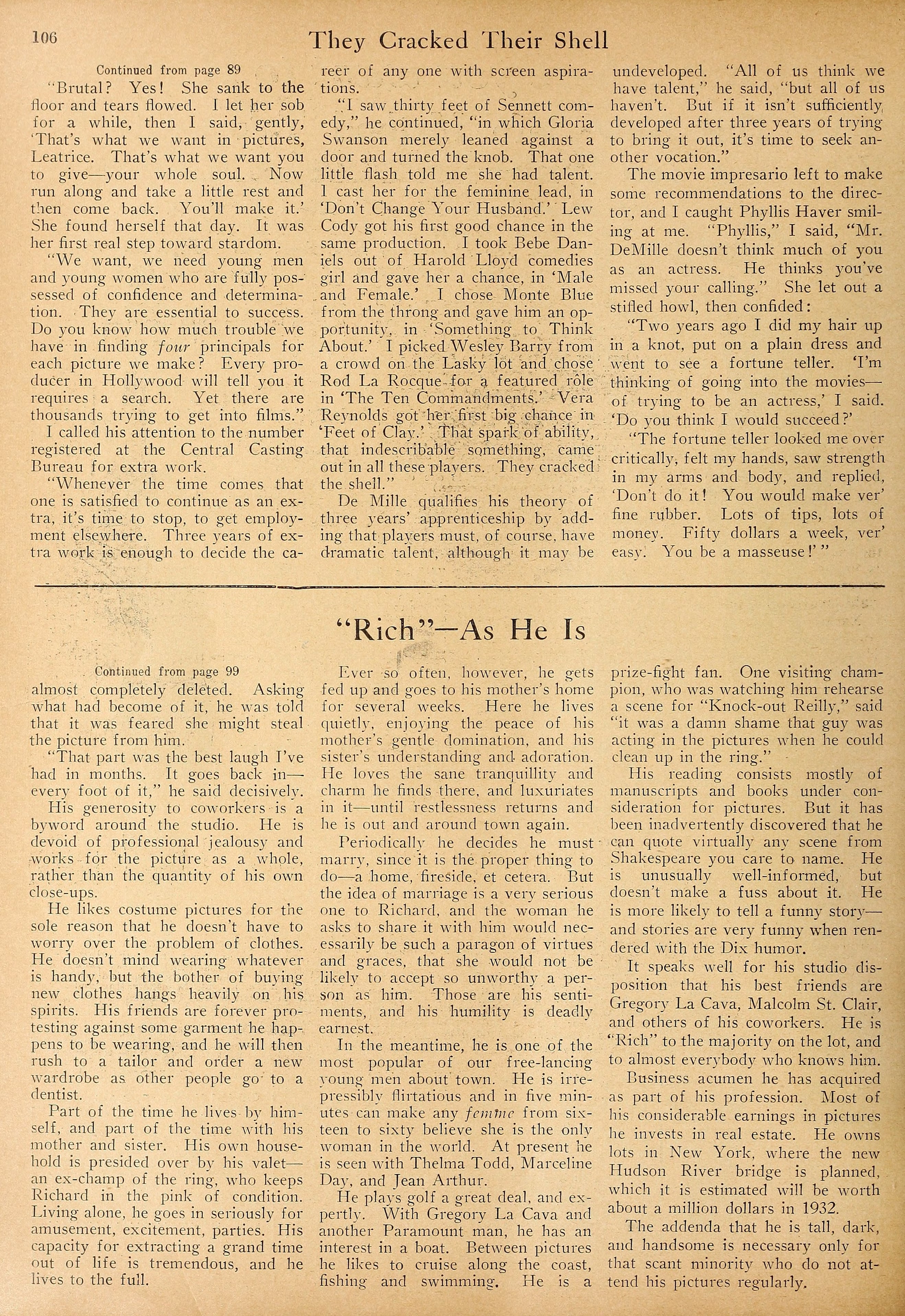 They Cracked Their Shell | Richard Dix — As He Is | 1928 | www.vintoz.com