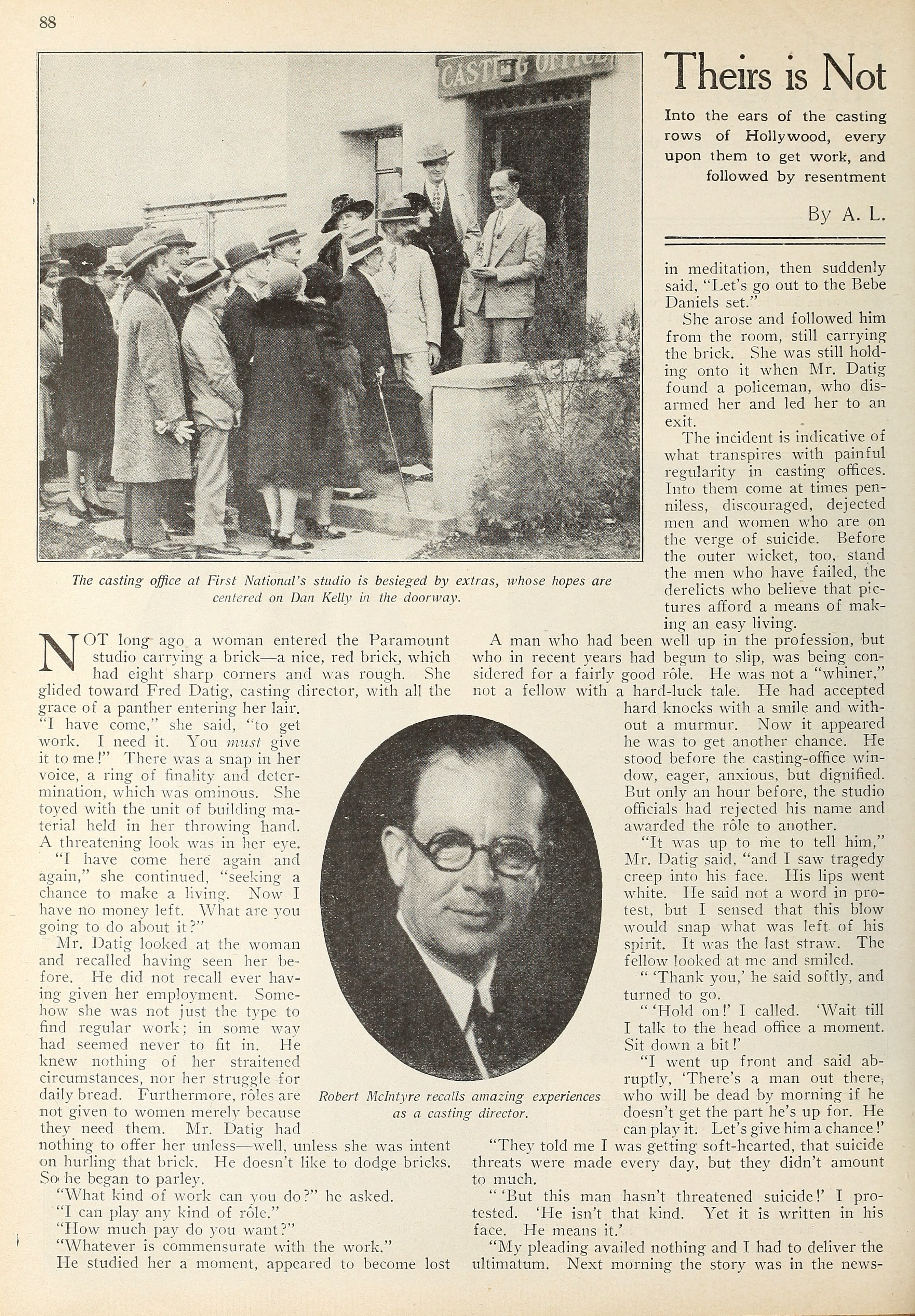 Casting Directors — Theirs Is Not a Happy Lot (1928) | www.vintoz.com