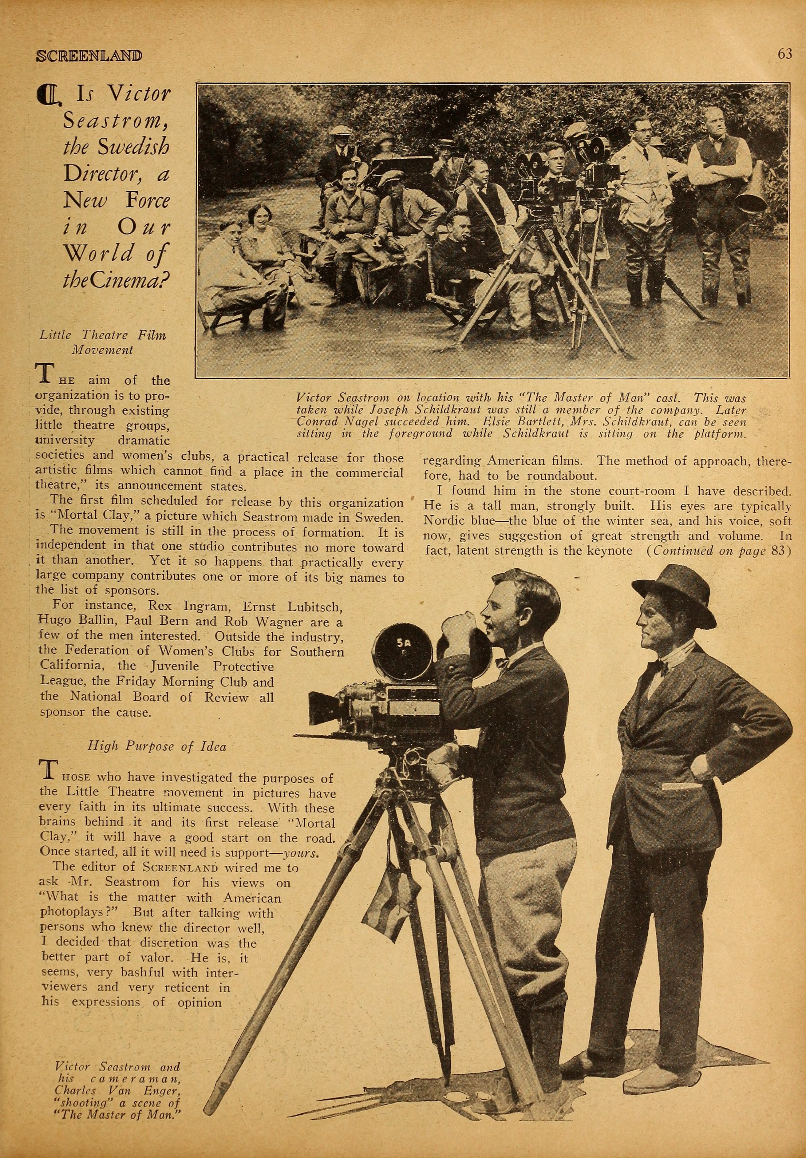 Victor Seastrom — New Hope for the American Photoplay (1923) | www.vintoz.com