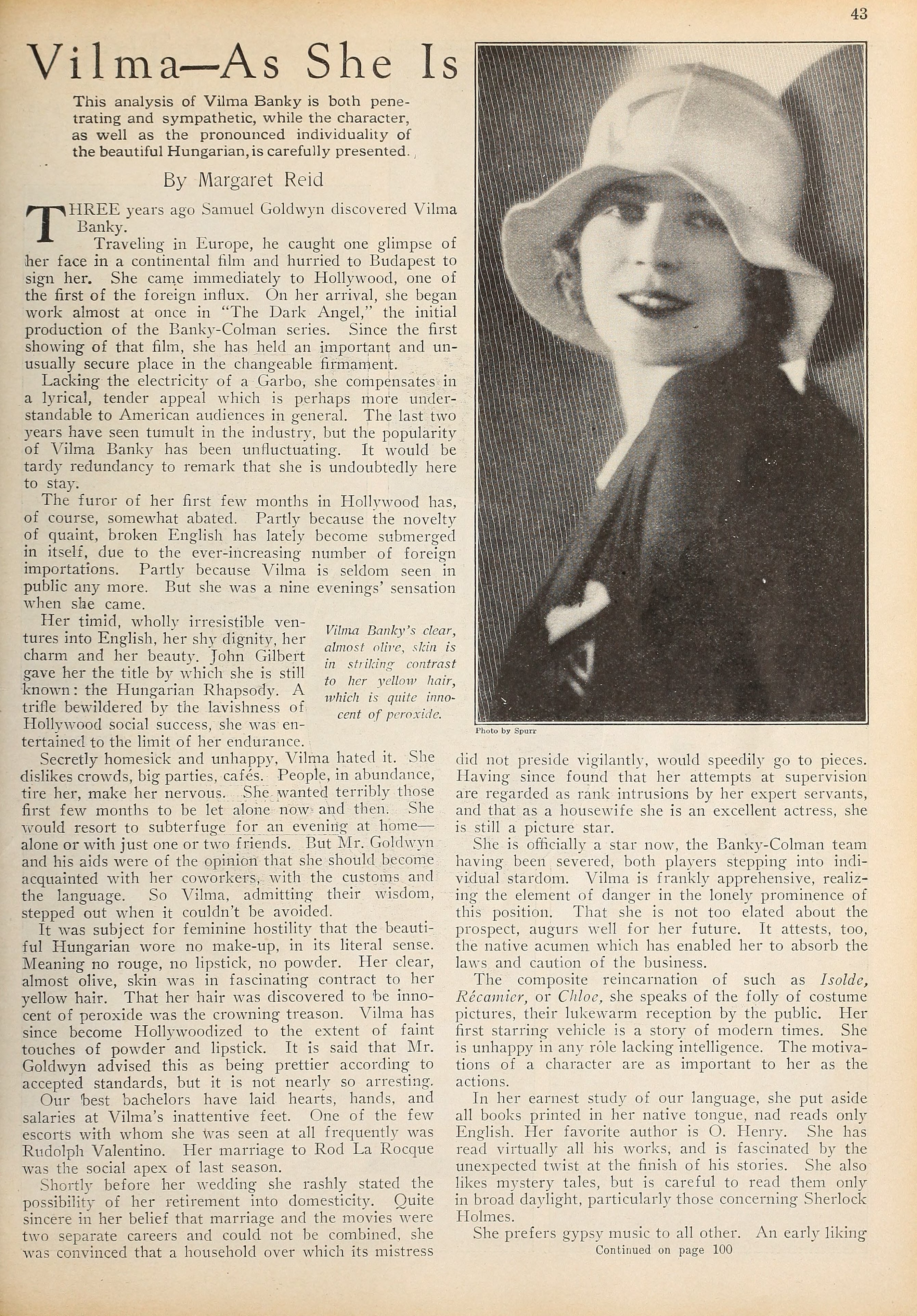 Vilma Banky — As She Is (1928) | www.vintoz.com