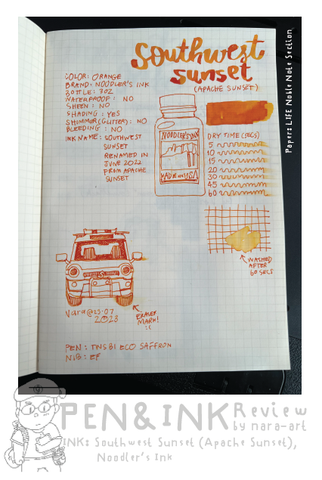 Ink Review Southwest Sunset Ink Noodler's Ink Orange Ink