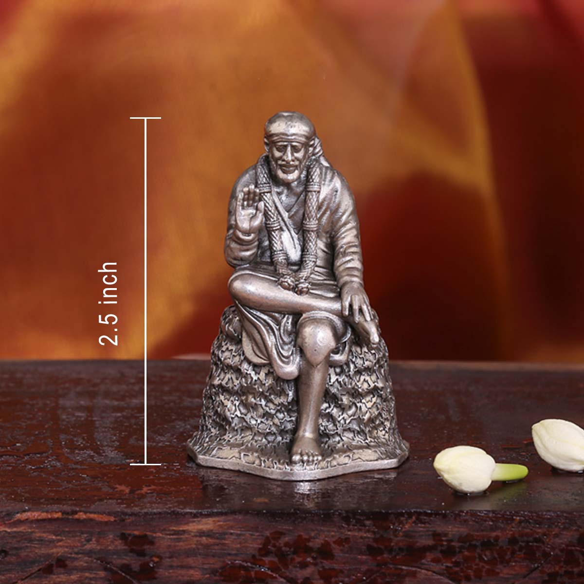 Buy Shridi Sai Baba 3D idol | 925 Pure Silver God Idols Online ...