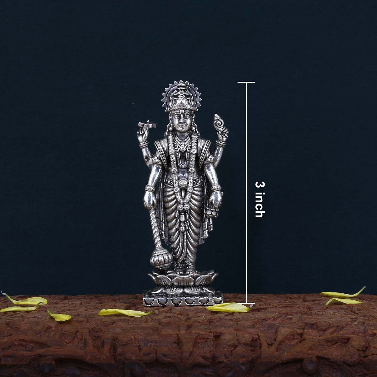Buy Lord Vishnu 3D Solid Idol | 925 Pure Silver God Idols Online ...