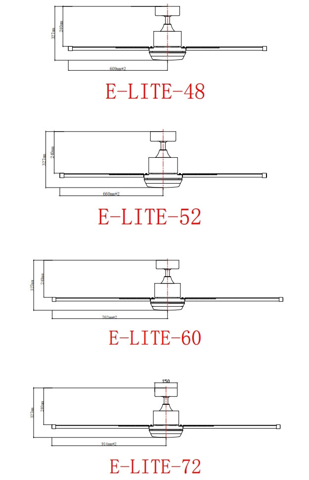 ELITE Fan Dimensions