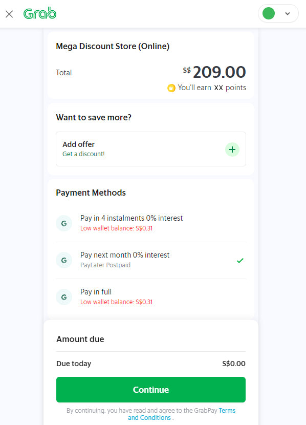 GrabPay Guide – Mega Discount Store