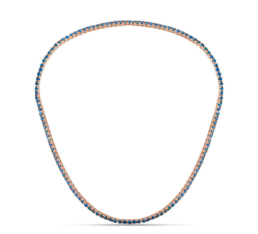 Party Wear 18kt White Gold Blue Sapphire Diamond Necklace Jewelry, Size:  457 mm at Rs 15166 in Jaipur