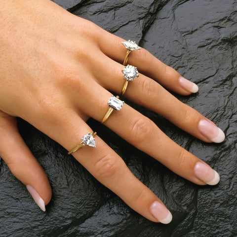 Multiple Diamond Rings on Hang - Alexis Jae Jewelry