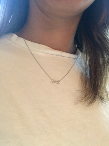 Infinity Necklace On Model - Alexis Jae Jewelry