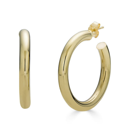 Hollow Gold Hoops - Alexis Jae Jewelry