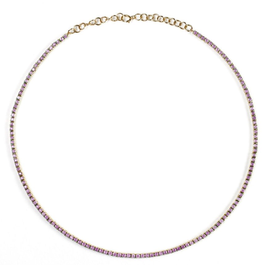 Pink Sapphire Tennis Necklace - Alexis Jae Jewelry