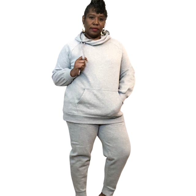 Sweat Suit Jogger Pant Hoodie Plus Size Set 1x 2x 3x Heather Gray ...