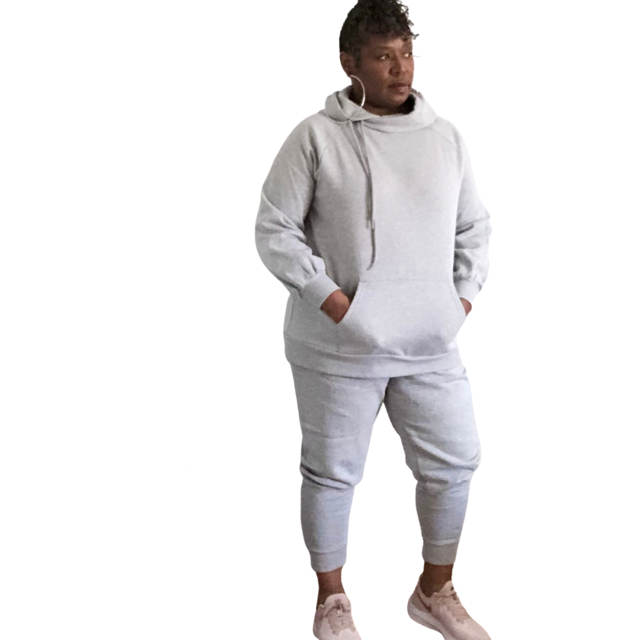 Sweat Suit Jogger Pant Hoodie Plus Size Set 1x 2x 3x Heather Gray ...