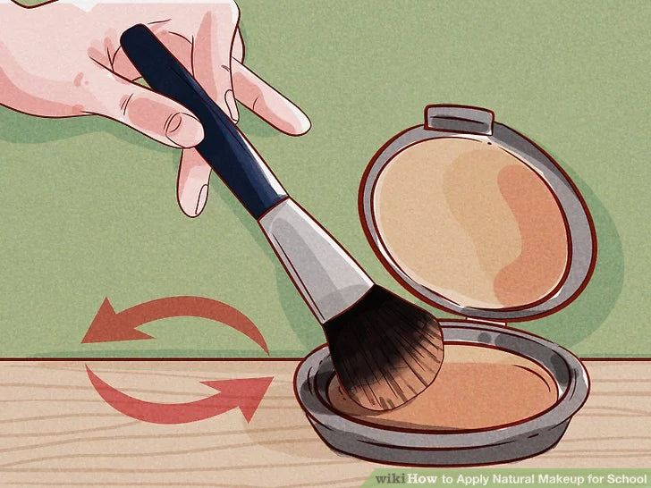Bước 3: Đánh một ít phấn phủ nếu da bạn bị nhờn.