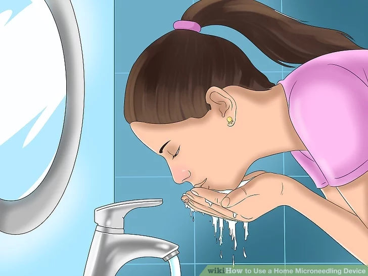 Bước 5: Rửa mặt sạch và tẩy trang trước khi sử dụng.