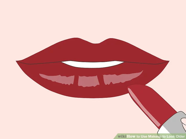 Bước 8: Kết thúc với một màu son bóng đậm để trông trưởng thành hơn.