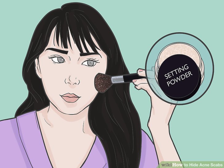 Bước 6: Đánh phấn phủ định hình lên mặt để giữ lớp makeup lâu trôi hơn