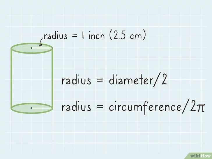 Bước 1: Cách tính bán kính đáy hình trụ.
