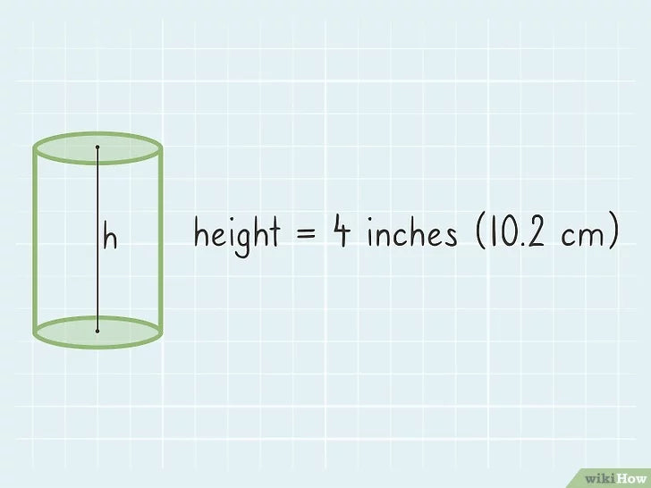 Bước 3: Cách tính chiều cao hình trụ.