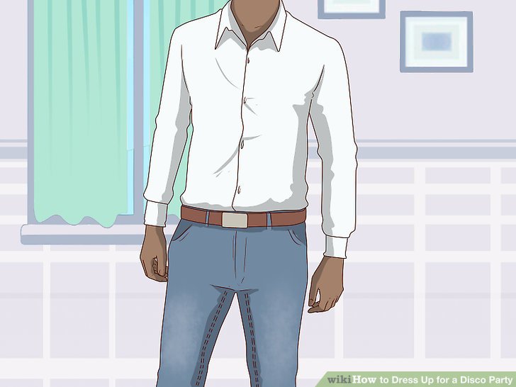 Bước 8: Mặc áo sơ mi trắng và quần jean xanh để có một bộ trang phục nhanh chóng và dễ dàng.