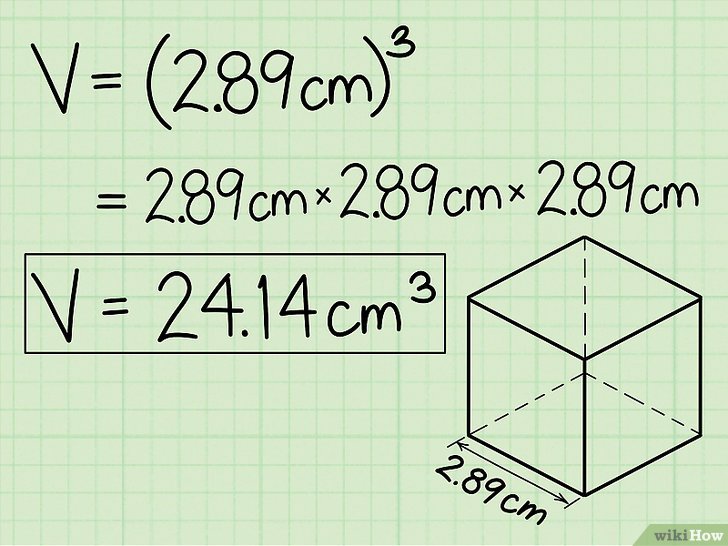 Bước 4: Để tính thể tích của một hình lập phương, bạn cần lấy độ dài cạnh của nó và nhân với chính nó ba lần.