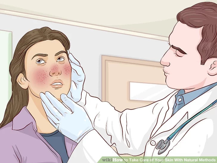 Bước 1: Đi khám bác sĩ nếu da khô không thuyên giảm khi điều trị tại nhà.