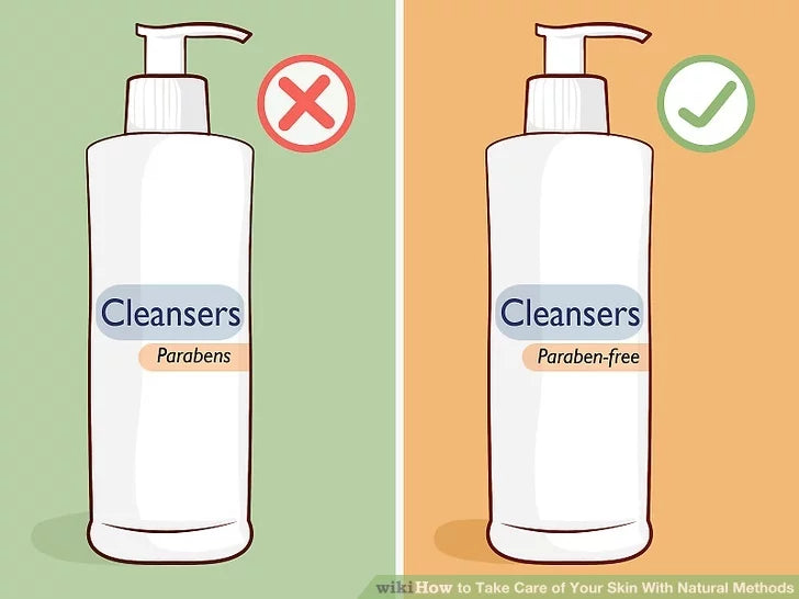 Bước 1: Sử dụng chất tẩy rửa và chất dưỡng ẩm không chứa thuốc nhuộm, nước hoa và cồn.