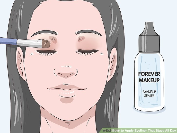 Bước 2: Sử dụng dung dịch chống trôi cho lớp makeup