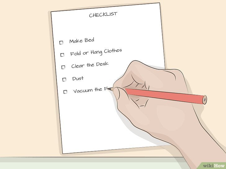 Bước 4: Một cách hiệu quả để quản lý công việc dọn dẹp là lập một danh sách những nhiệm vụ khác nhau.