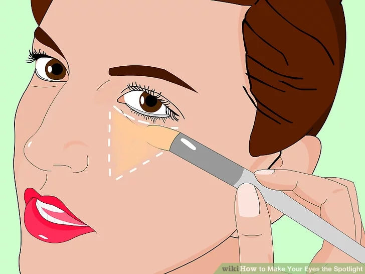 Thoa một lớp kem che khuyết điểm sáng màu dưới mắt của bạn