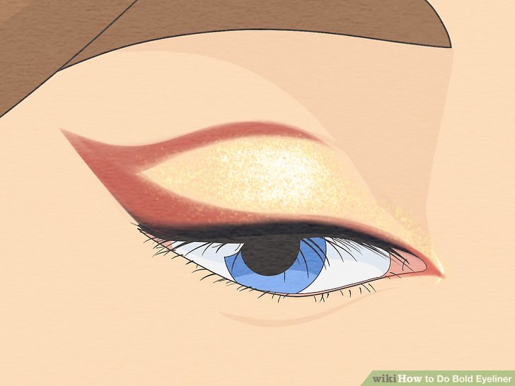 Bước 12: Đánh phấn mắt với lớp lót màu đen.