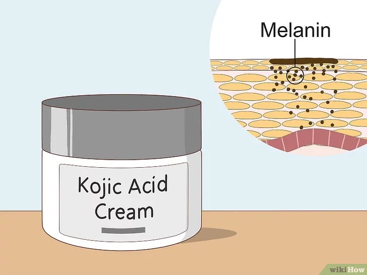 Bước 1: Sử dụng axit kojic làm giảm sắc tố melanin.
