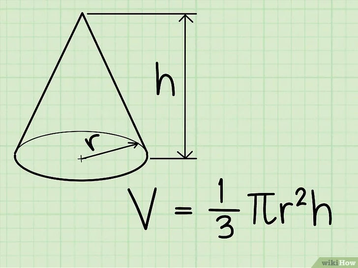 Bước 2: Công thức tính thể tích hình nón.