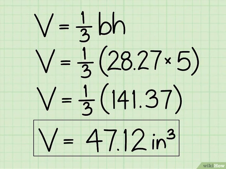 Bước 7: Đừng quên ghi đơn vị của thể tích theo dạng inch khối hay mét khối, v.v.