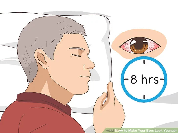 Ngủ đủ 8 tiếng mỗi đêm để giúp mắt bớt đỏ